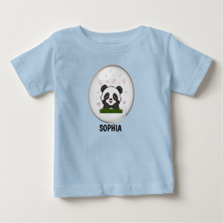Söt Kawaii Panda Björn Personlig Baby T-Shirt