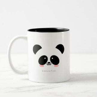 Söt Kawaii Panda | Lägg till ditt namn Två-Tonad Mugg