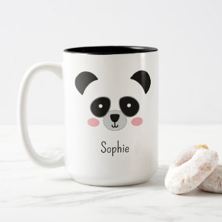 Söt Kawaii Panda-mugg – Anpassad namndesign Två-Tonad Mugg