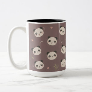 Söt Kawaii Panda Mugg – Handritad Färgad