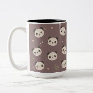 Söt Kawaii Panda Mugg – Handritad Färgad