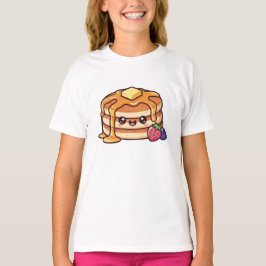 Söt Kawaii pannkaksstapel med sirap och bär T Shirt
