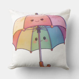 Söt Kawaii Paraply Dam T-Shirt Kudde