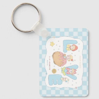 SÖT Kawaii Pastell Alfabet Illustration 💕🍓🐰 Nyckelring