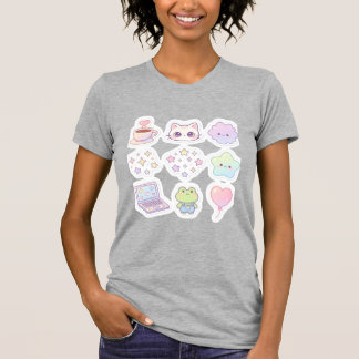 Söt Kawaii Pastell Klistermärke Pack Aesthetic Kvi T Shirt
