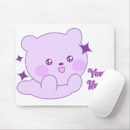 Söt Kawaii Pastell Lila Anpassad Namn Björn Musmatta