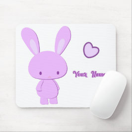 Söt Kawaii Pastell Lila Anpassat Namn Kanin Musmatta
