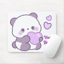 Söt Kawaii Pastell Lila Anpassat Namn Panda Musmatta