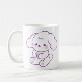 Söt Kawaii Pastell Lila Floppig Öron Valp Hund Kaffemugg