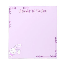 Söt Kawaii Pastell Lila Floppy Ear Kanin Anpassad Anteckningsblock