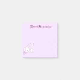 Söt Kawaii Pastell Lila Floppy Ear Kanin Anpassad Post-it Block