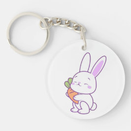 Söt Kawaii Pastell Lila Kanin Morot Akryl