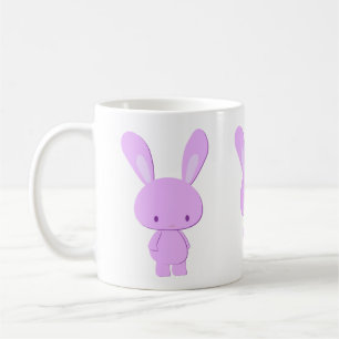 Söt Kawaii Pastell Lila Minimalistisk Kanin Kaffemugg
