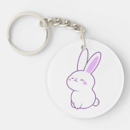 Söt Kawaii Pastell Lila Sittande Kanin Akryl