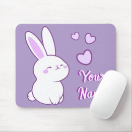 Söt Kawaii Pastell Lila Sittande Kanin Anpassad Musmatta