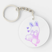 Söt Kawaii Pastell Lila Skrattande Kanin Akryl