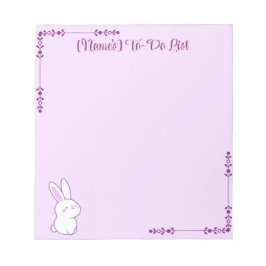 Söt Kawaii Pastell Lila Sömnig Kanin Anpassad Anteckningsblock