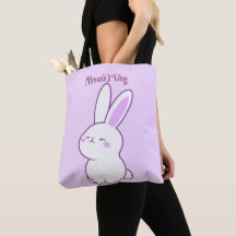 Söt Kawaii Pastell Lila Sömnig Kanin Anpassad
