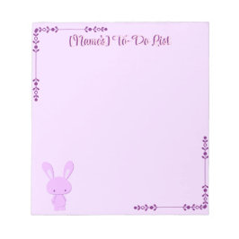 Söt Kawaii Pastell Lila Stående Kanin Anpassad Anteckningsblock
