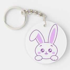 Söt Kawaii Pastell Lila Tittande Kanin Akryl