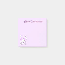 Söt Kawaii Pastell Lila Tittande Kanin Anpassad Post-it Block