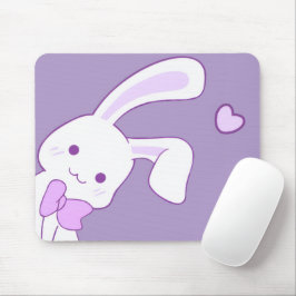 Söt Kawaii Pastell Lila Tittande Kanin Musmatta