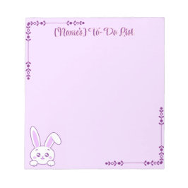 Söt Kawaii Pastell Lila Tittar Kanin Anpassad Anteckningsblock