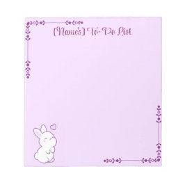 Söt Kawaii Pastell Lila Uppåtblickande Kanin Anpas Anteckningsblock