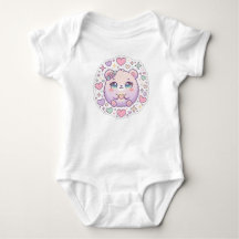 Söt Kawaii Pastell Rosa Björn Hjärtan Baby Kroppso
