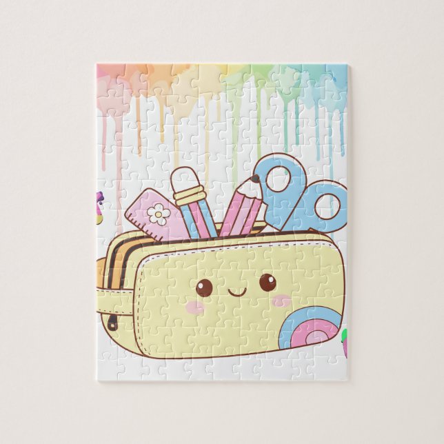 Söt Kawaii Pennfodral Pussel (Vertikal)