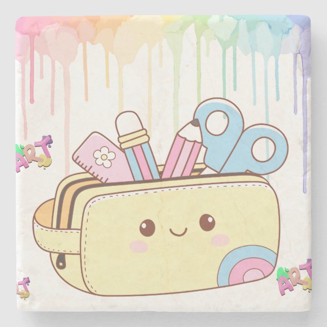 Söt Kawaii Pennfodral Stenunderlägg (Framsidan)