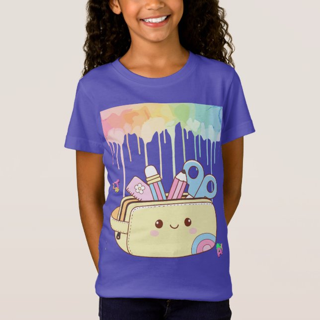 Söt Kawaii Pennfodral  T Shirt (Framsida)