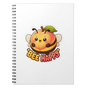 Söt Kawaii Persika Bin Hjärtsäll Rolig Puns Anteckningsbok