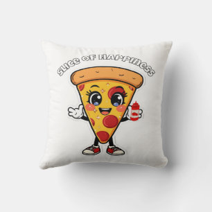 Söt Kawaii Pizza Kudd - Bedårande Tecknad Kudde