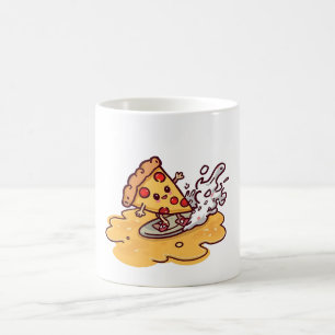 Söt Kawaii Pizza Mugg Rolig Ostig Tecknad Mat