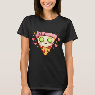 Söt Kawaii Pizza Självomsorg Spadag Retro Tjejig T Shirt
