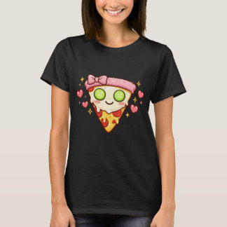 Söt Kawaii Pizza Självomsorg Spadag | Retro Tjejig T Shirt