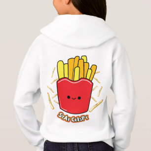 Söt Kawaii Pommes Frites “Stanna Krispig” Barn T-S T Shirt