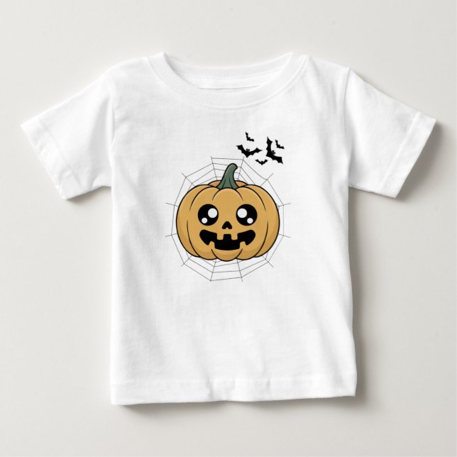 Söt Kawaii Pumpa Halloween T-Shirt (Framsida)