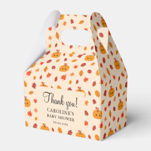 Söt Kawaii Pumpa Höst Löv Bebis Shower Presentaskar