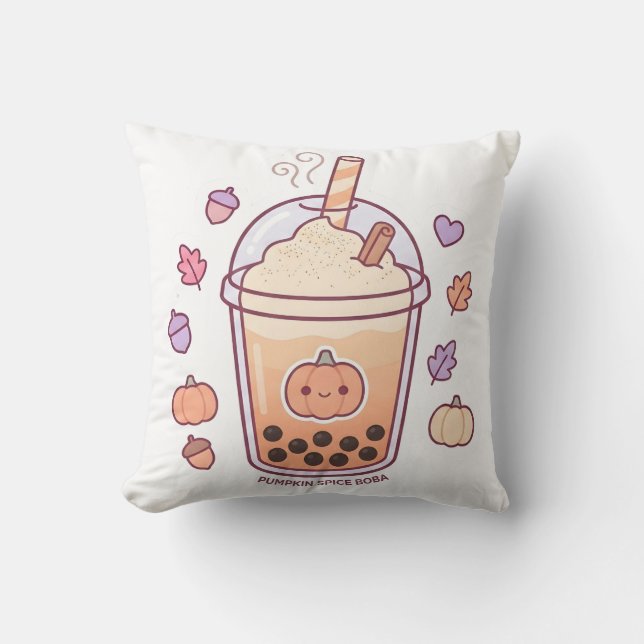 Söt Kawaii Pumpa Krydd Bobakastkudde Kudde (Framsida)