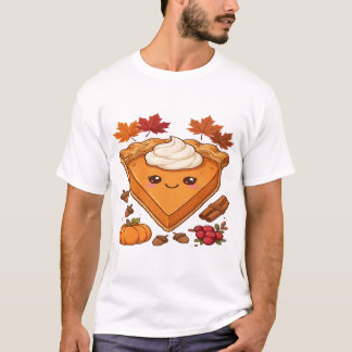 Söt Kawaii Pumpapajsslice med vispad kräm T Shirt