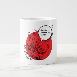 Söt Kawaii Ramen - Rolig Japansk Mat Jumbo Mugg