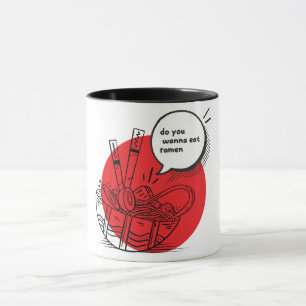 Söt Kawaii Ramen - Rolig Japansk Mat Mugg