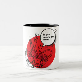 Söt Kawaii Ramen - Rolig Japansk Mat Två-Tonad Mugg