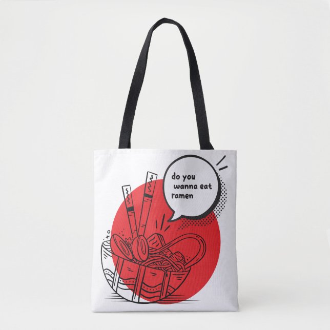 Söt Kawaii Ramen - Rolig Japansk Mat  Tygkasse (Framsida)