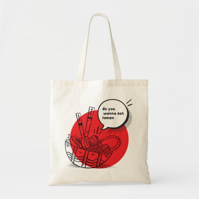 Söt Kawaii Ramen - Rolig Japansk Mat  Tygkasse (Framsidan)
