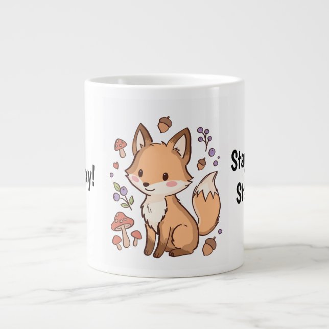Söt Kawaii Rävmugg – Var smart, Var snäll Jumbo Mugg (Framsidan)
