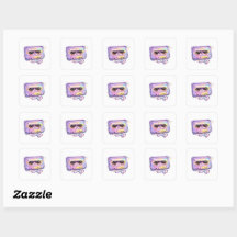 Söt Kawaii Retro Kassettrand Pastell Lila Musik