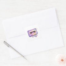 Söt Kawaii Retro Kassettrand Pastell Lila Musik